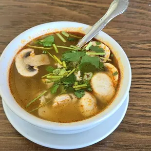 Tom Yum soup. Very tart, but good!