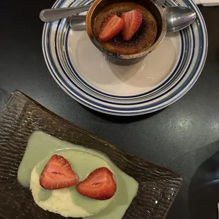Taro Creme Brulee and Japanese Cotton Cheesecake
