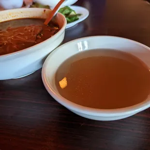 Complimentary side of pho broth that our server Vicky gave me to help dilute the spiciness of the Bun Bo Hue. Very nice of her.