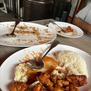 41. Pineapple Fried Rice 60. Orange Chicken  Wish I would have taken a before picture! So good.
