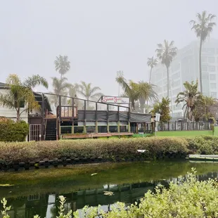 Exterior on a foggy day