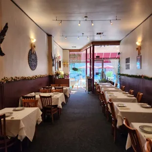 the dining area of the restaurant