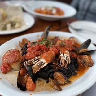 Squid ink pasta (linguine Nero)