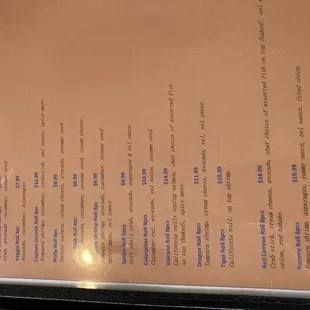 menu