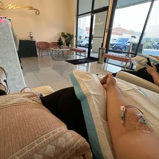 About to get the infusion. The recliners are comfy!