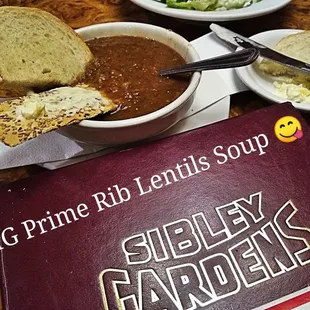 Prime Rib Lentils Soup