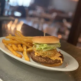 Cheeseburger with Fried Green Tomato