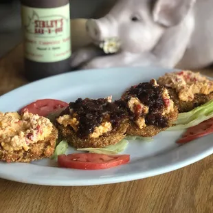 Fried Green Tomatoes with Pimento Cheese