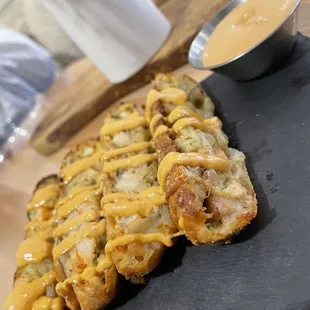 Chicken cheesesteak egg rolls