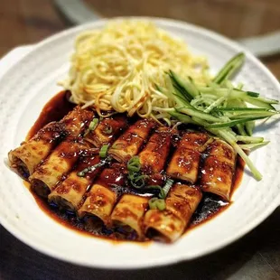 a plate of food on a table