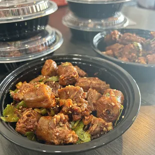 a bowl of food on a table