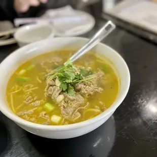Thin Beef in Golden Broth soup