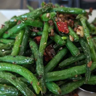 Dry sauteed green beans