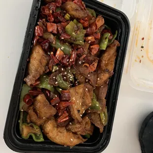 Pork Intestine with Chili Pepper