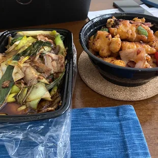 Twice cooked pork and drypot Dry Cooked Fish Fillet