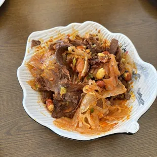 Beef and Trip with Chile Sauce