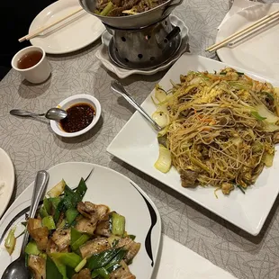 a table with a variety of dishes