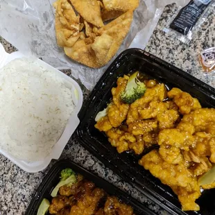 Sesame chicken and general tso chicken