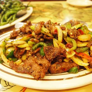 Stir-Fried Lamb with Hot Cumin $11.95