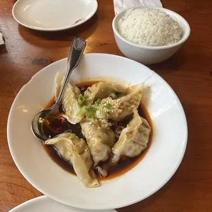 Chengdu Dumplings in Red Oil