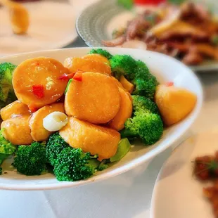 Tofu and Broccoli in Brown Sauce (delicious)