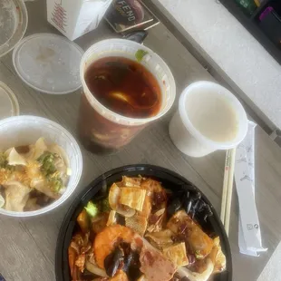 Chongqing Noodle, wonton with chili oil, special spicy wok