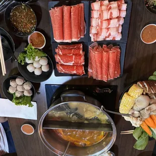 a table full of food