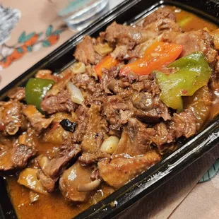 Duck stewed in Beer: good flavor but lots of bone shards.