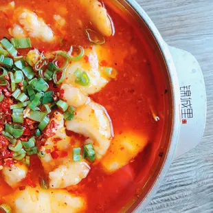 Boil fish fillet in chili sauce 水煮鱼片