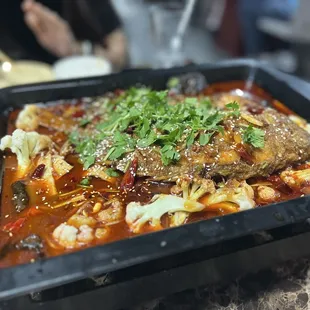 Fried Whole Fish in Special Sauce (Mala)