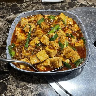 Bean curds Mapo style  with minced pork