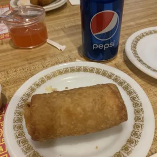 Giant chicken egg rolls