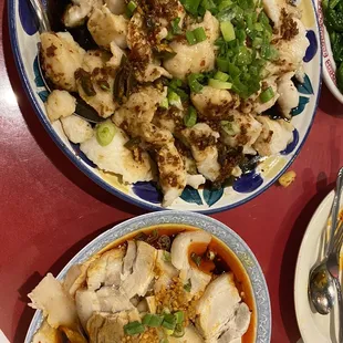 CD2 Thin Pork Slices with Special Garlic Sauce,  CS2 Hot and Spicy Jumping Fish Filet