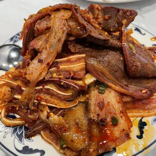 Marinated beef and pig ear