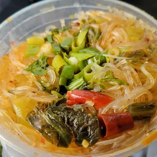 Pickled vegetable with cellophane noodles