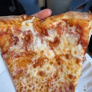 a slice of cheese pizza