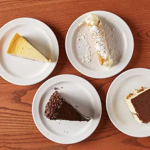 three different types of cheesecake