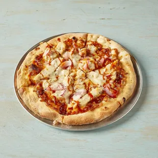 a pizza on a plate