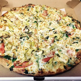 Spinach n artichoke pizza