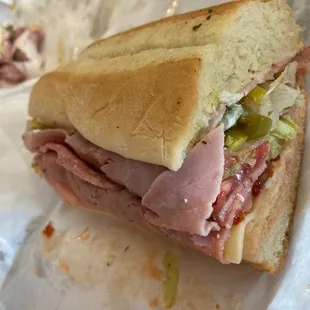 a close up of a sandwich