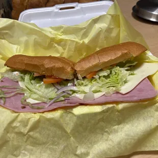 One slice of ham?! And I ordered a meatball sub!!