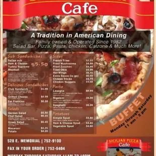 menu, pizza