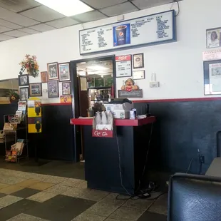 Front counter &amp; menu