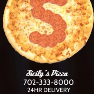 a pepperoni pizza on a black shirt