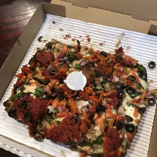 Tree Hugger Veggie Pizza - Detroit Style Deep Dish