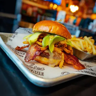 bacon, avocado, and lettuce