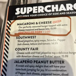 Menu description  Macaroni &amp; Cheese