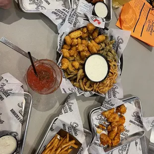 Spare parts, boneless wings, and fries