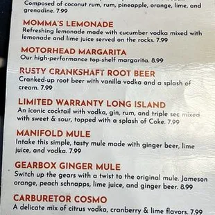 Cocktail menu 1/2025