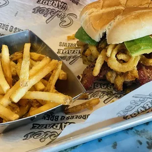 hot mamma burger and fries with ranch seasoning